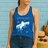 Jewnicorn Funny Hanukkah Unicorn Women's Tank Top thumb 2