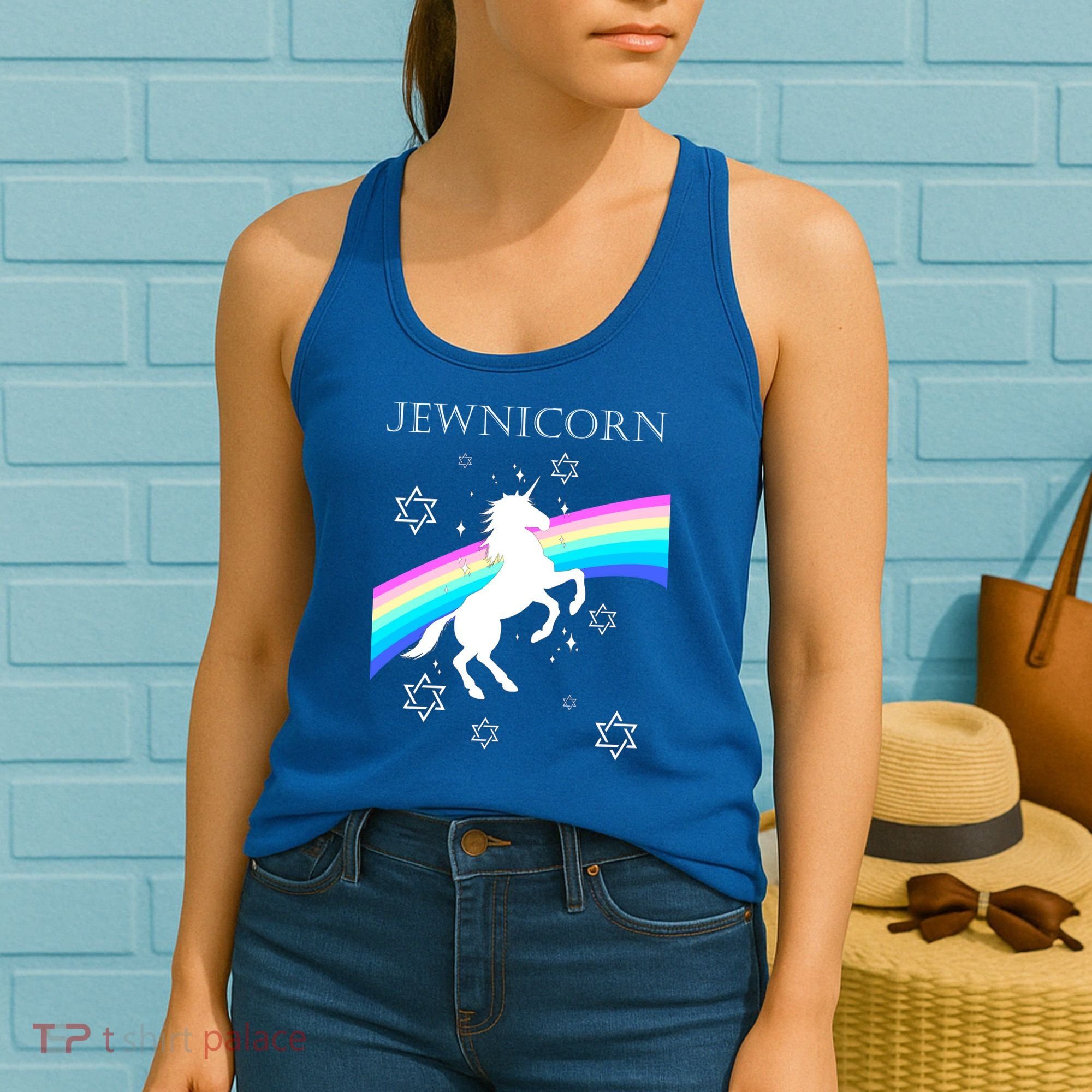 Jewnicorn Funny Hanukkah Unicorn Women's Tank Top