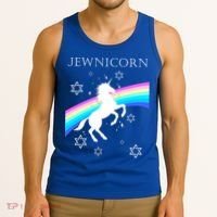 Jewnicorn Funny Hanukkah Unicorn Tank Top thumb 3