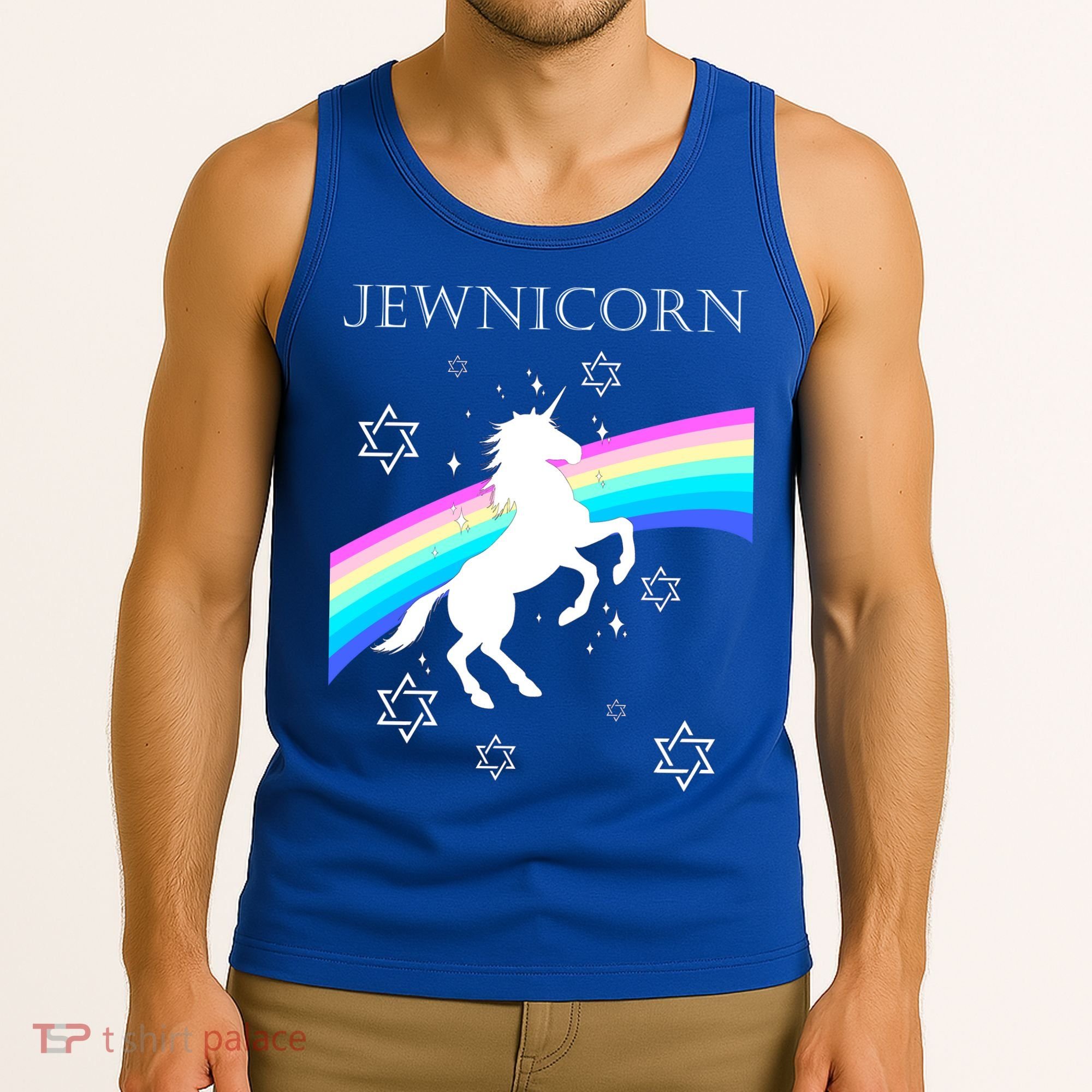 Jewnicorn Funny Hanukkah Unicorn Tank Top