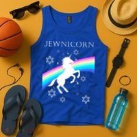 Jewnicorn Funny Hanukkah Unicorn Tank Top thumb 4