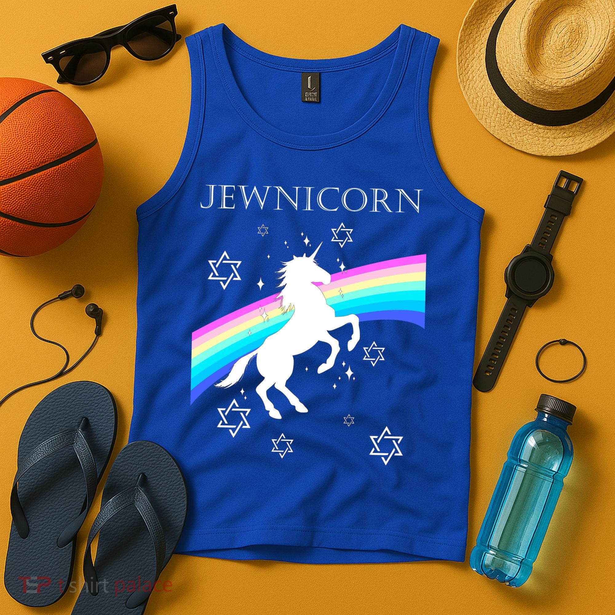 Jewnicorn Funny Hanukkah Unicorn Tank Top