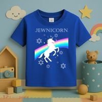 Jewnicorn Funny Hanukkah Unicorn Toddler T-Shirt thumb 3