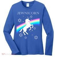 Jewnicorn Funny Hanukkah Unicorn Women's Long Sleeve Shirt thumb 0