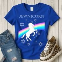 Jewnicorn Funny Hanukkah Unicorn Women's T-Shirt thumb 3