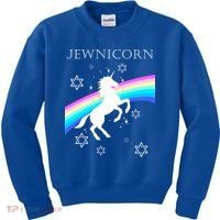 Jewnicorn Funny Hanukkah Unicorn Kids Sweatshirt thumb 0