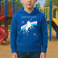 Jewnicorn Funny Hanukkah Unicorn Kids Hoodie thumb 2