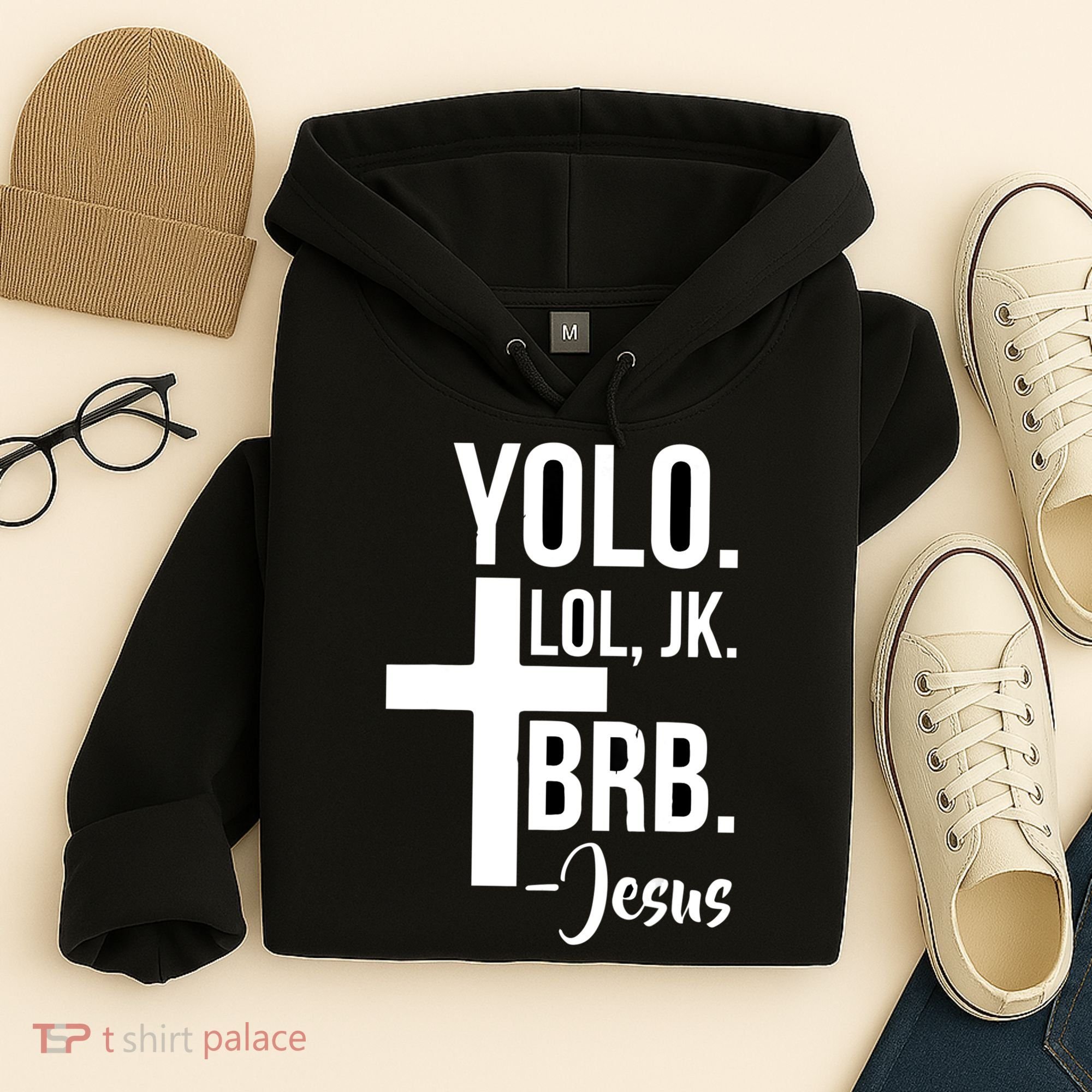 Jesus Easter Yolo Jk Brb Texting Hoodie
