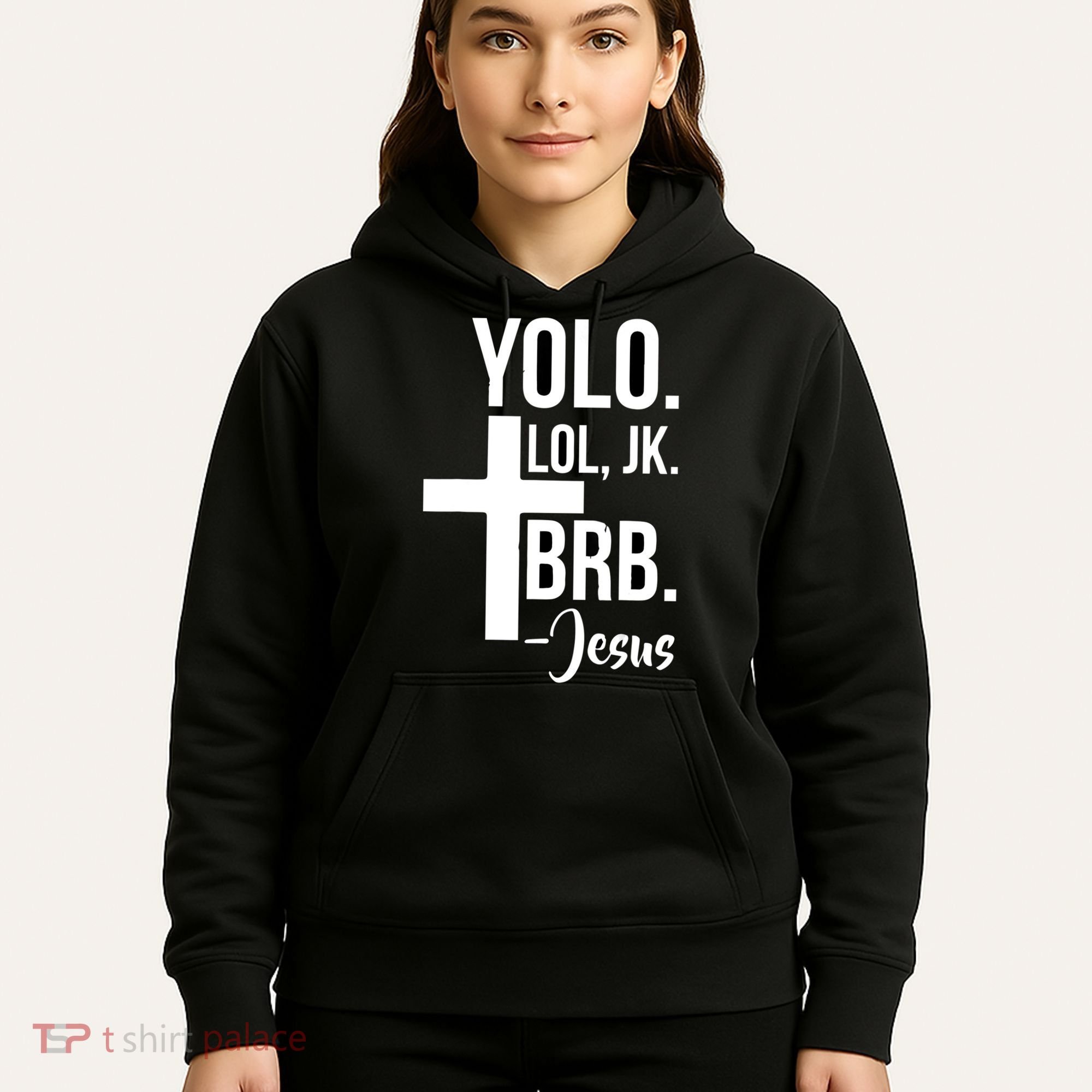 Jesus Easter Yolo Jk Brb Texting Hoodie