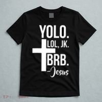 Jesus Easter Yolo Jk Brb Texting T-Shirt thumb 5