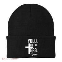 Jesus Easter Yolo Jk Brb Texting Beanie thumb 0