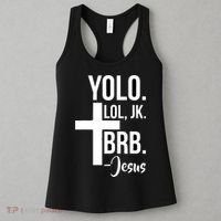 Jesus Easter Yolo Jk Brb Texting Women's Tank Top thumb 3