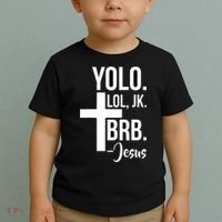 Jesus Easter Yolo Jk Brb Texting Toddler T-Shirt thumb 2