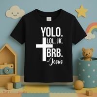 Jesus Easter Yolo Jk Brb Texting Toddler T-Shirt thumb 3