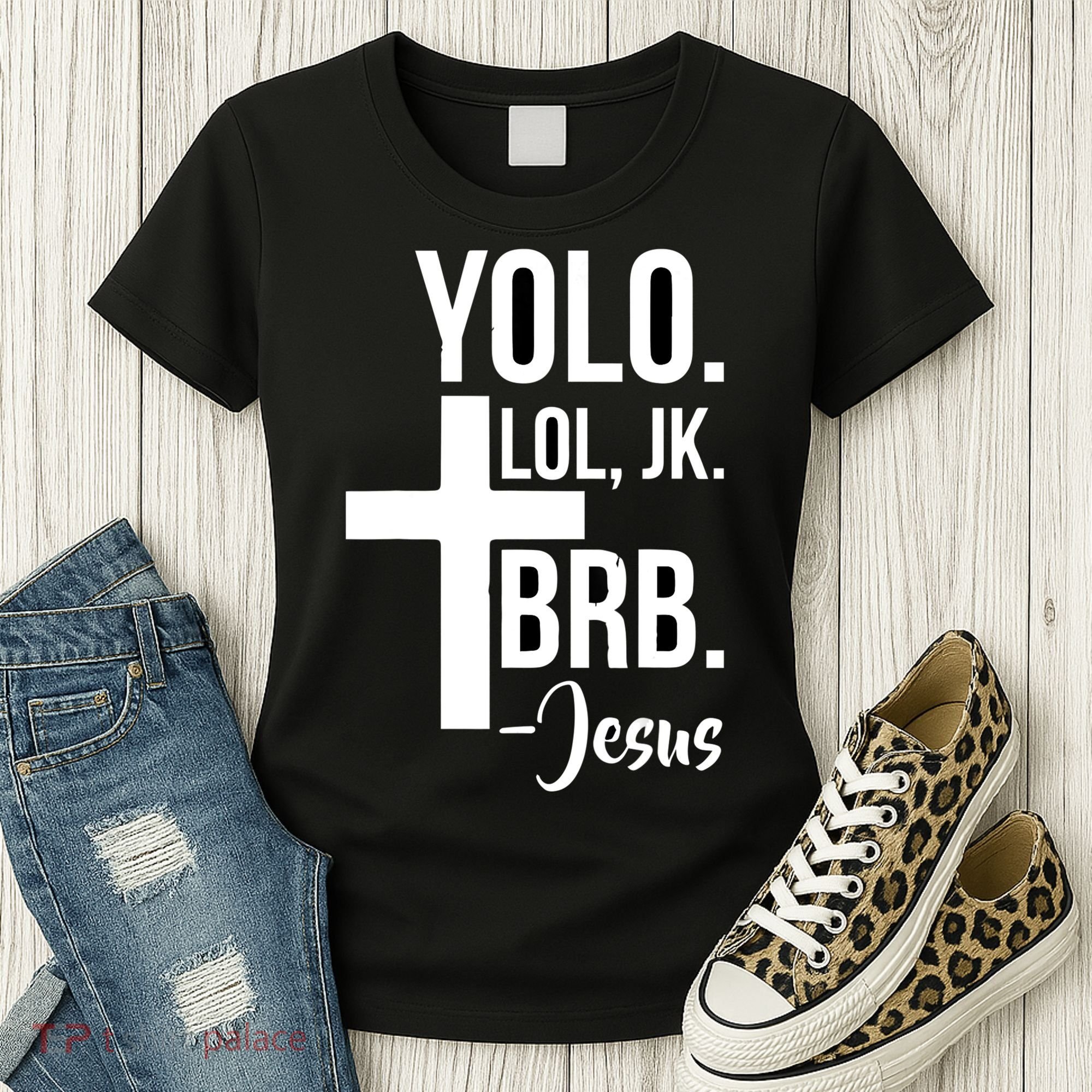 Jesus Easter Yolo Jk Brb Texting Women's T-Shirt