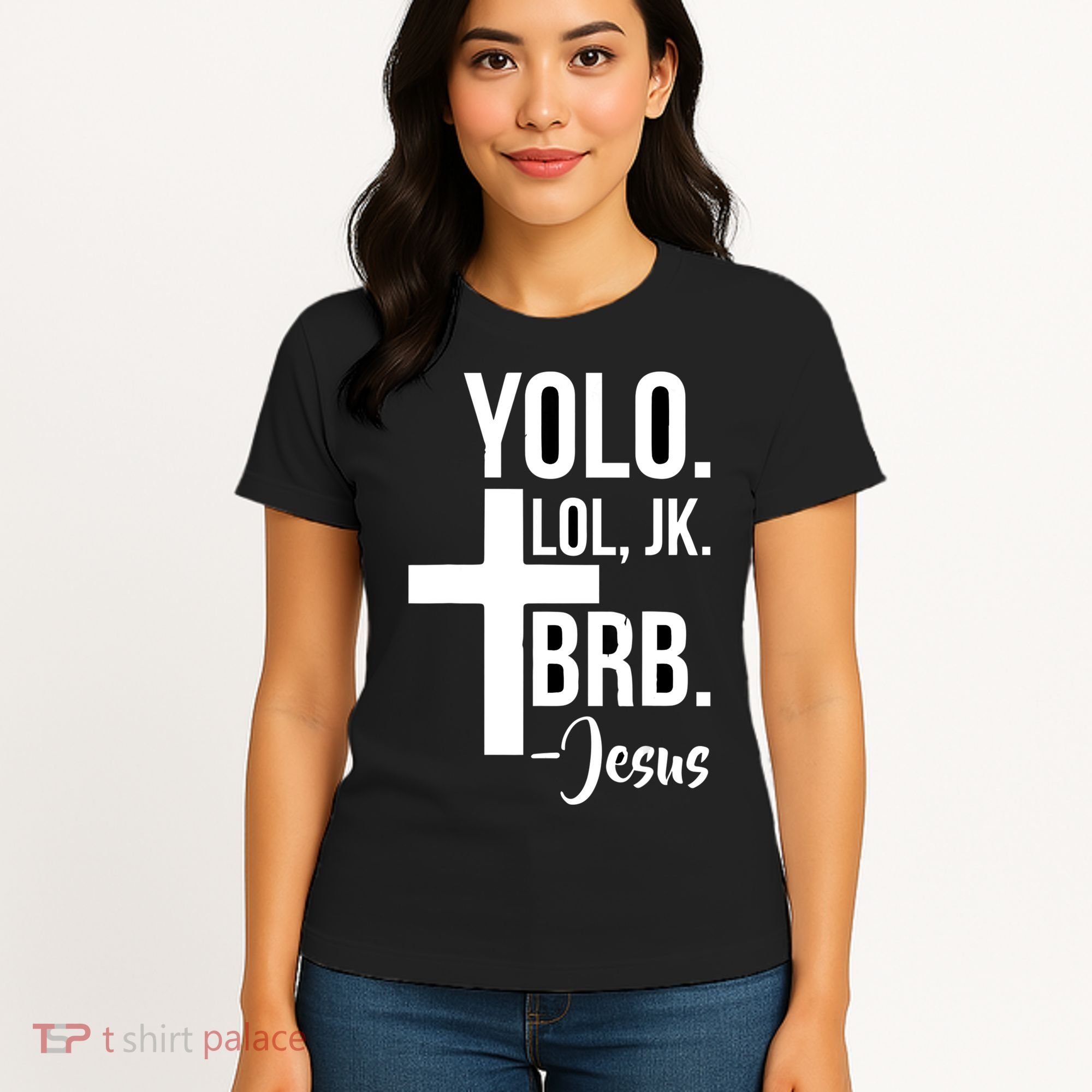 Jesus Easter Yolo Jk Brb Texting Women's T-Shirt