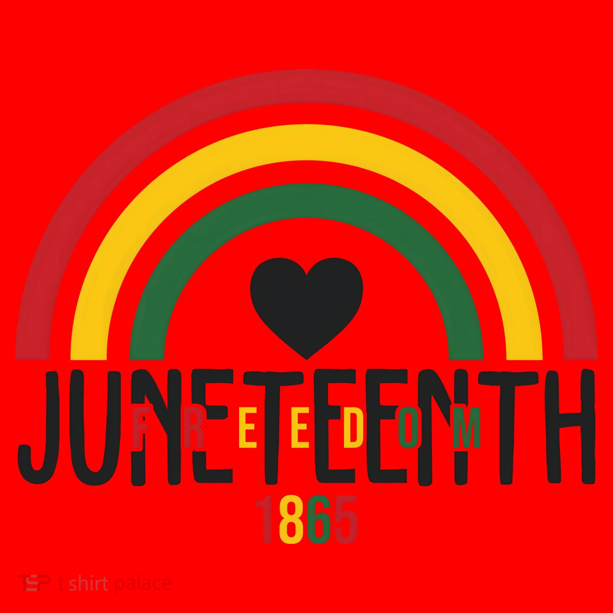 Juneteenth Freedom 1865 Rainbow Santa Hat