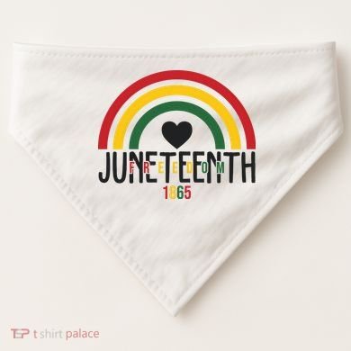 Juneteenth Freedom 1865 Rainbow USA-Made Doggie Bandana