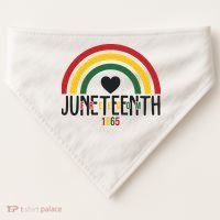 Juneteenth Freedom 1865 Rainbow USA-Made Doggie Bandana thumb 0