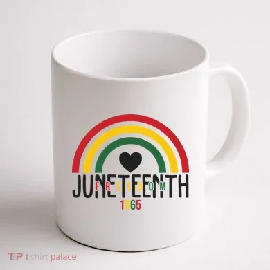 Juneteenth Freedom 1865 Rainbow Coffee Mug back