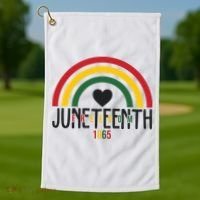 Juneteenth Freedom 1865 Rainbow Golf Towel thumb 1