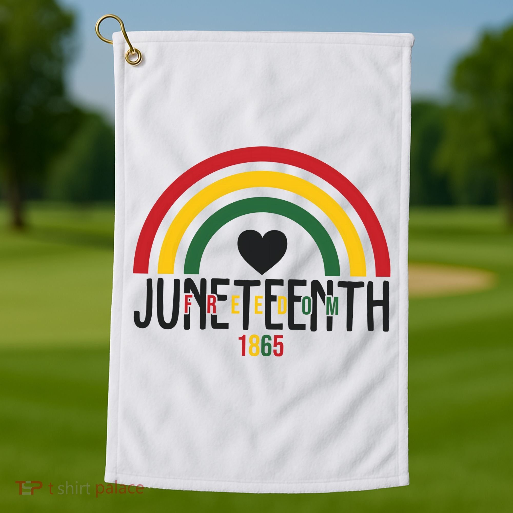 Juneteenth Freedom 1865 Rainbow Golf Towel