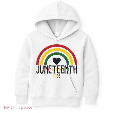 Juneteenth Freedom 1865 Rainbow Kids Hoodie