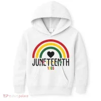 Juneteenth Freedom 1865 Rainbow Kids Hoodie thumb 0