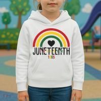 Juneteenth Freedom 1865 Rainbow Kids Hoodie thumb 3