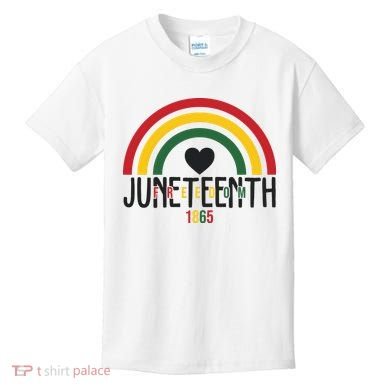 Juneteenth Freedom 1865 Rainbow Kids T-Shirt