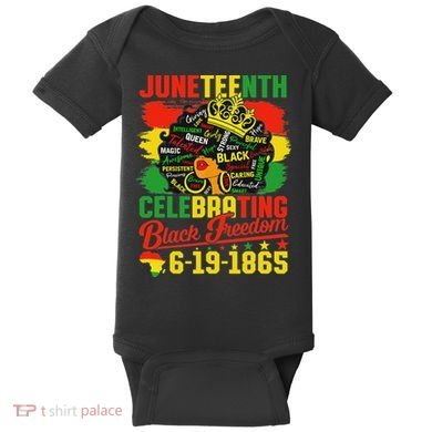 Junenth Freedom 1865 Celebrating Emancipation Black Women Baby Bodysuit