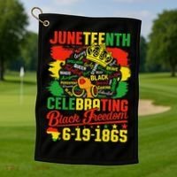 Junenth Freedom 1865 Celebrating Emancipation Black Women Golf Towel thumb 1