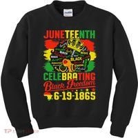 Junenth Freedom 1865 Celebrating Emancipation Black Women Kids Sweatshirt thumb 0