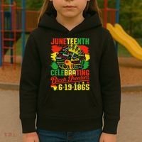 Junenth Freedom 1865 Celebrating Emancipation Black Women Kids Hoodie thumb 3