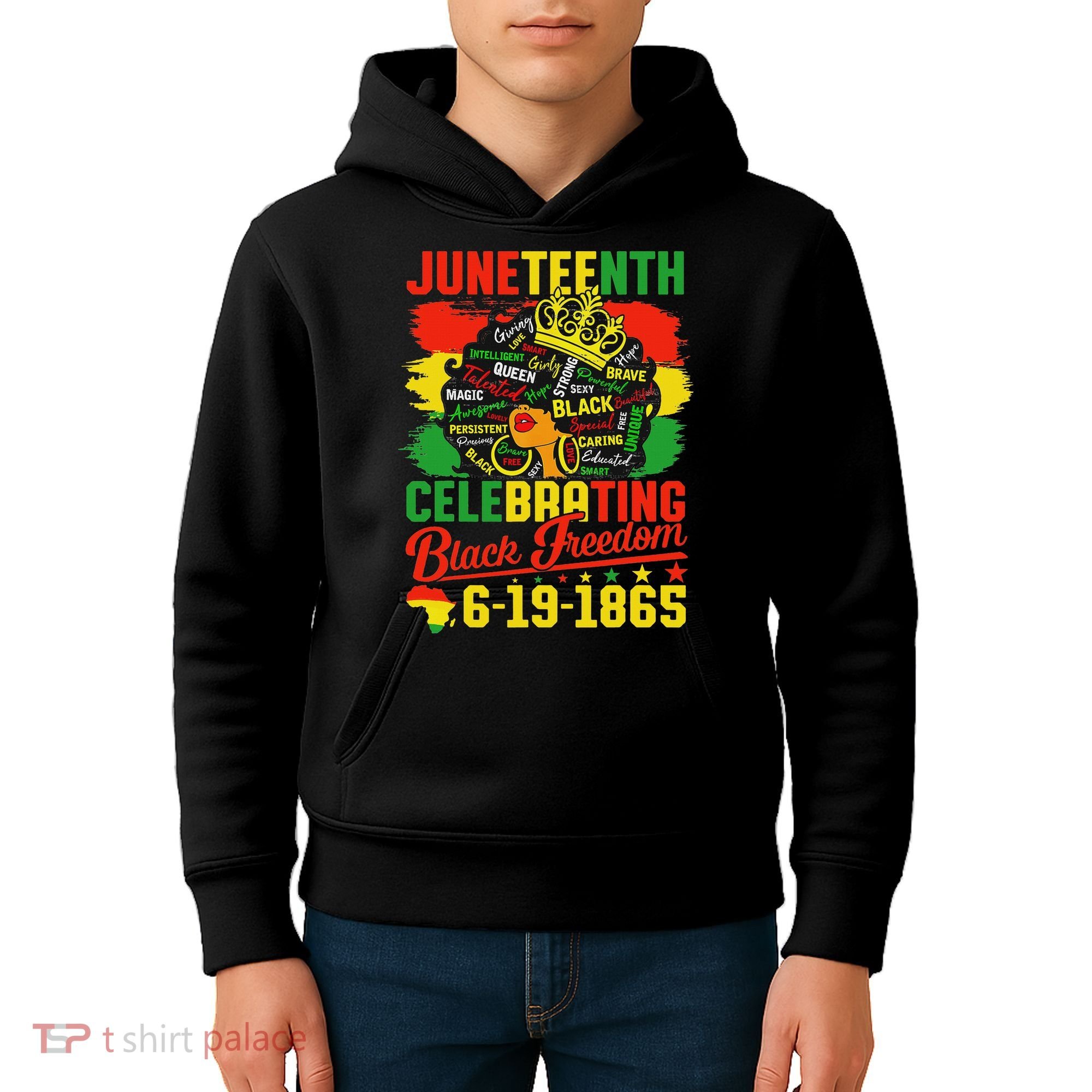 Junenth Freedom 1865 Celebrating Emancipation Black Women Kids Hoodie