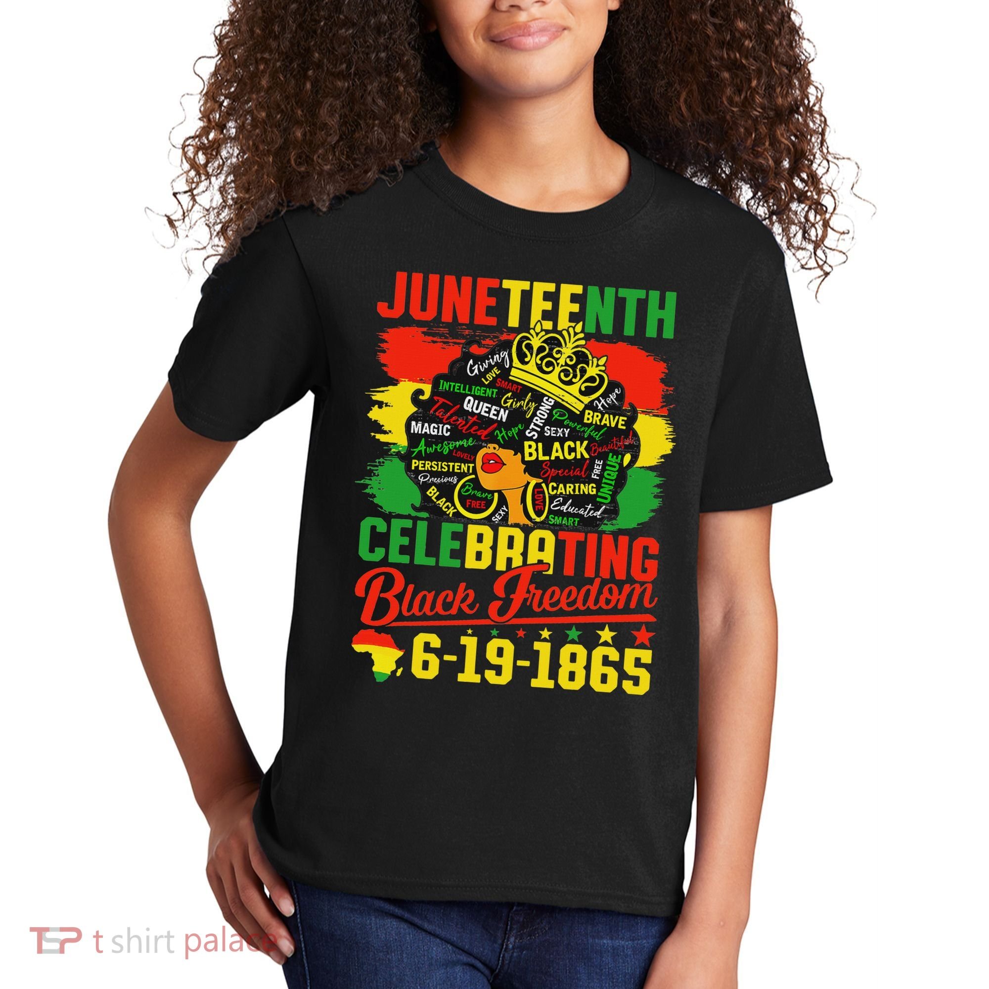 Junenth Freedom 1865 Celebrating Emancipation Black Women Kids T-Shirt