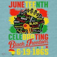 Junenth Freedom 1865 Celebrating Emancipation Black Women Sueded Cloud Jersey T-Shirt thumb 2