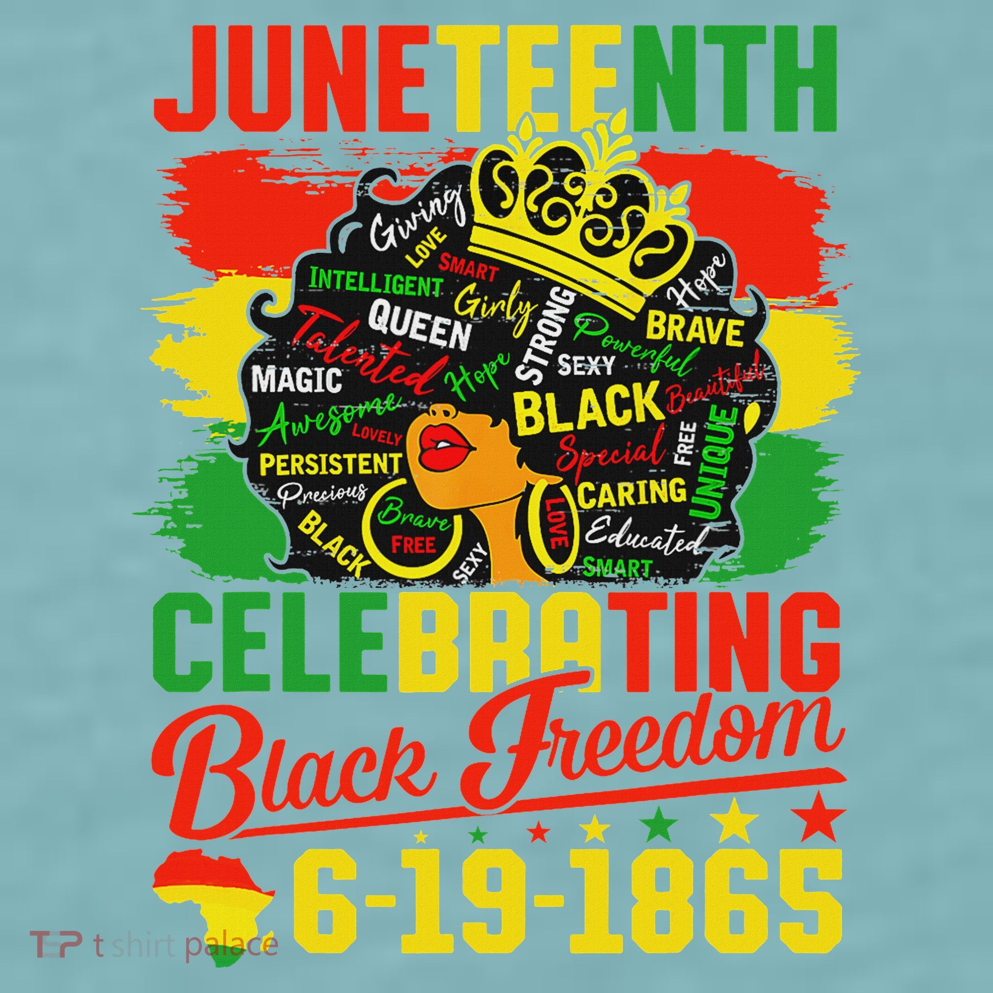 Junenth Freedom 1865 Celebrating Emancipation Black Women Sueded Cloud Jersey T-Shirt