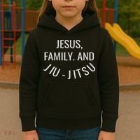 Jesus Family And Jiu Jitsu Brazilian Jiu Jitsu Kids Hoodie thumb 3