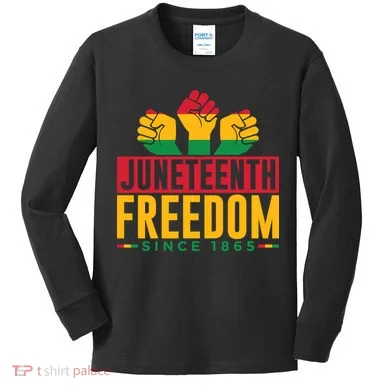Juneteenth Freedom Art Kids Long Sleeve Shirt