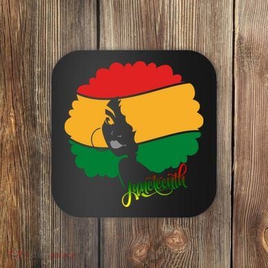 Juneteenth Female Afro African American Coaster