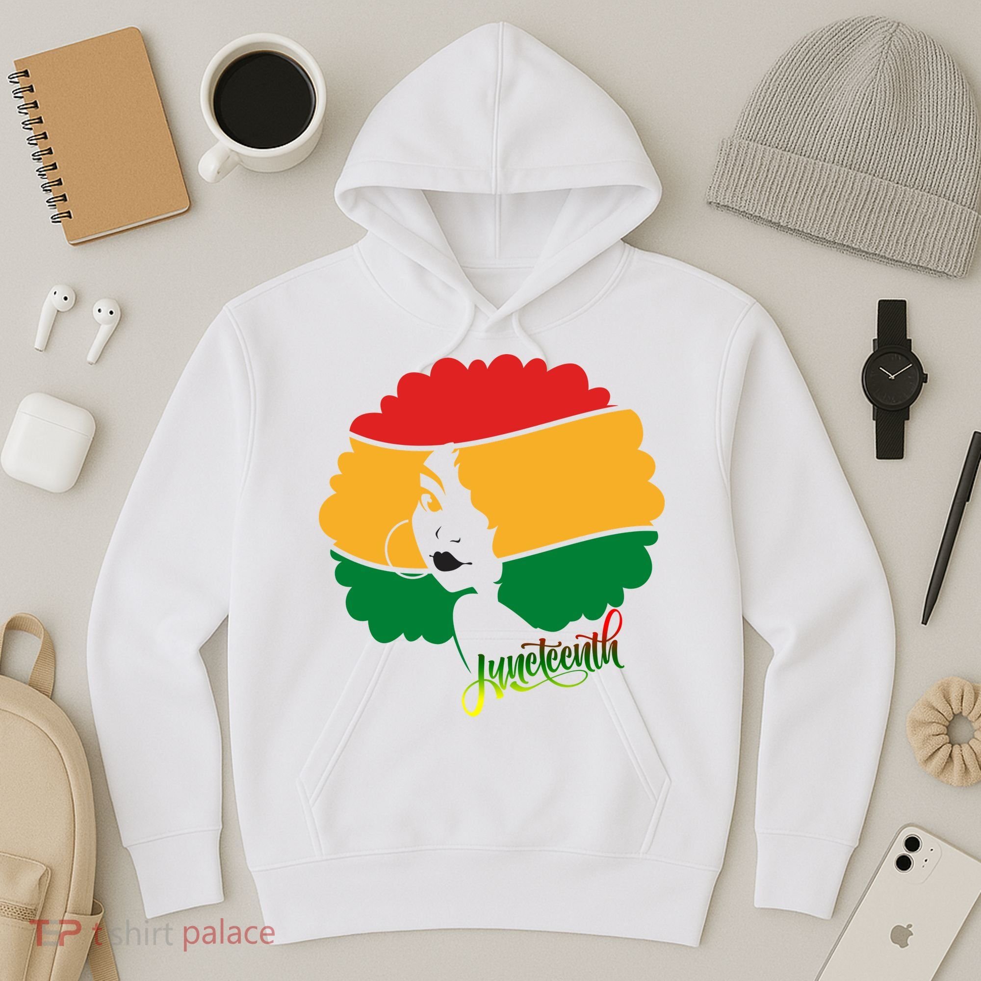 Juneteenth Female Afro African American Hoodie