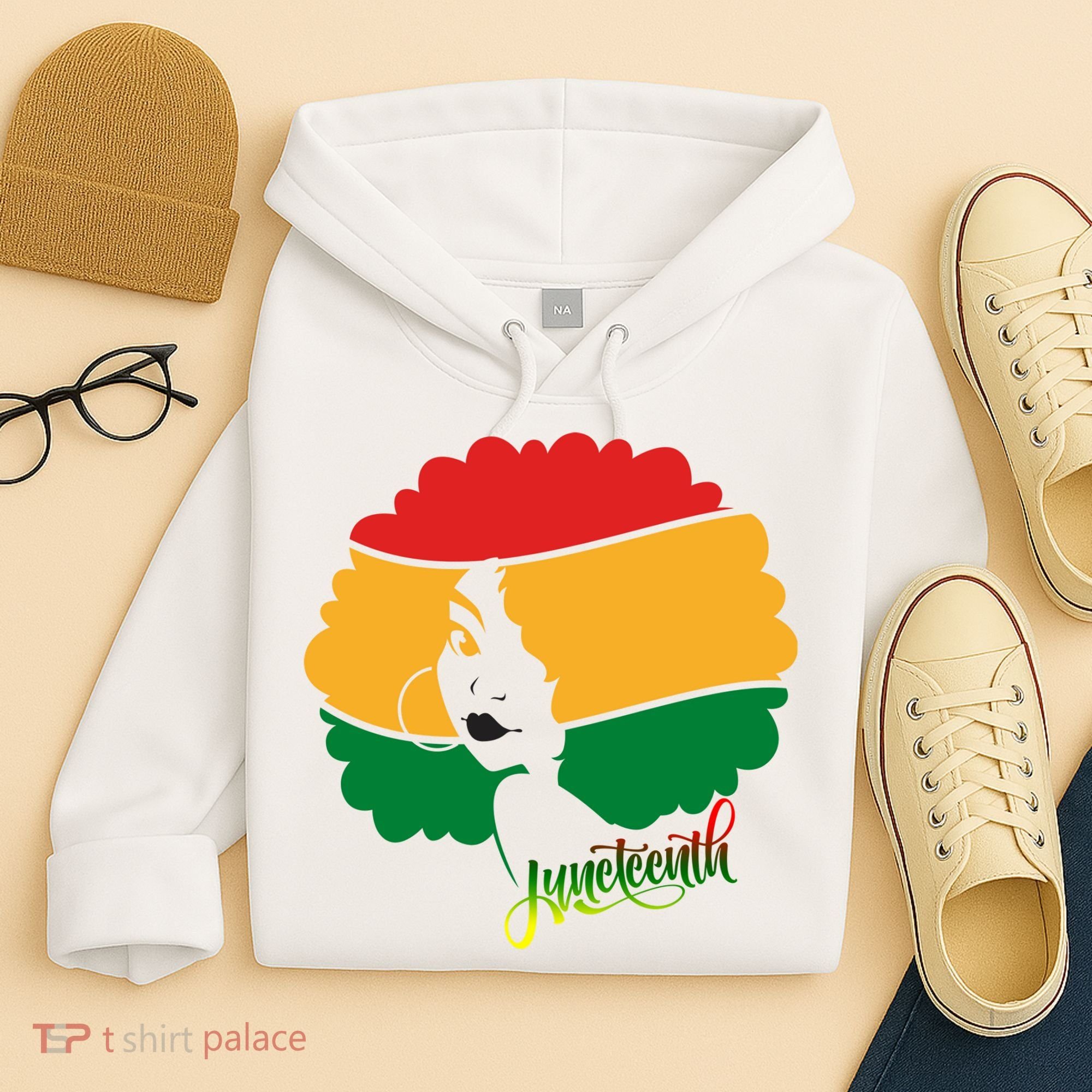 Juneteenth Female Afro African American Hoodie