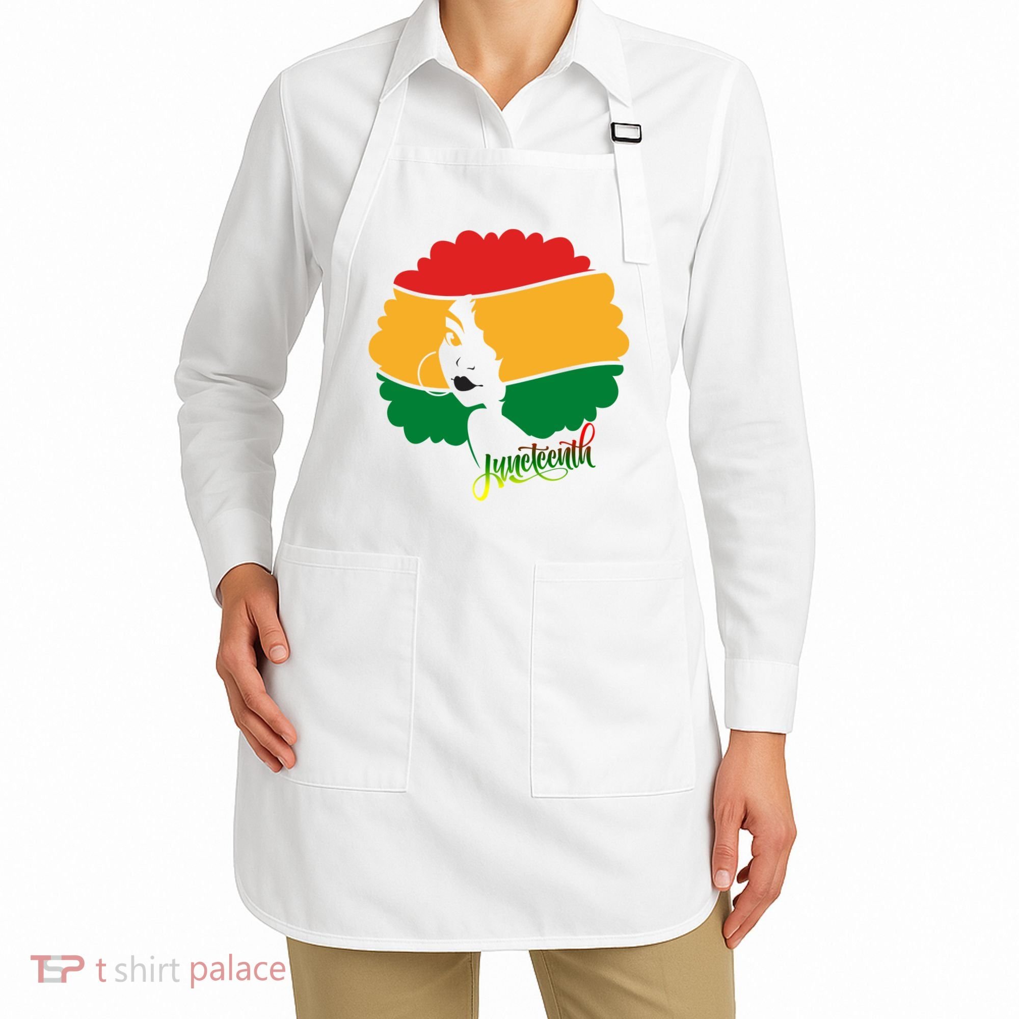 Juneteenth Female Afro African American Apron