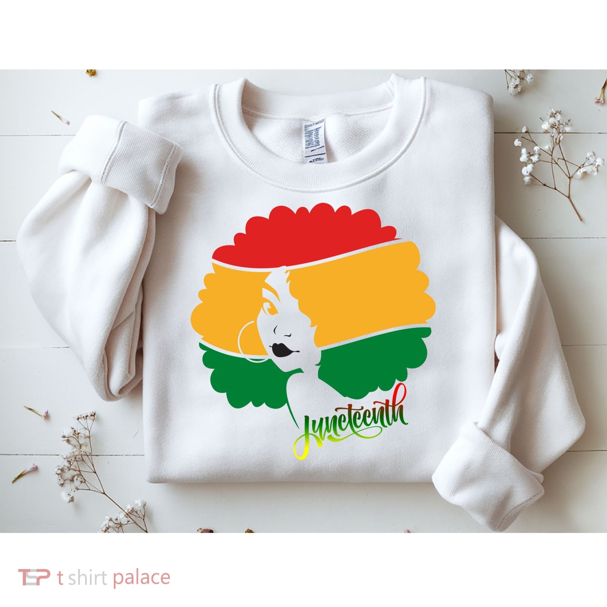 Juneteenth Female Afro African American Sweatshirt
