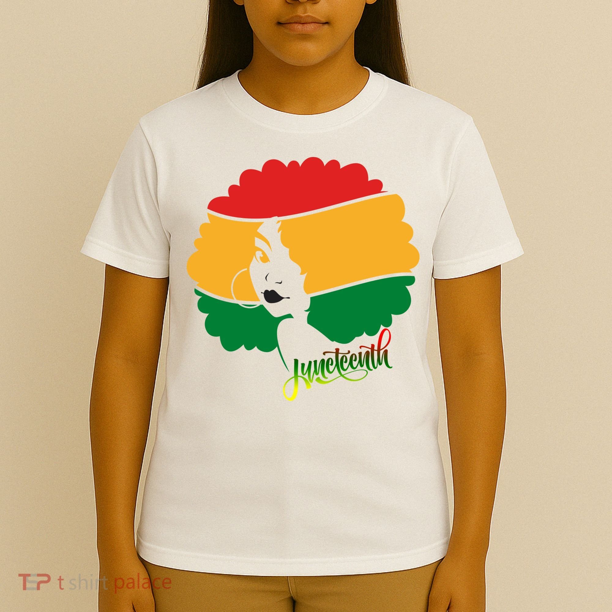 Juneteenth Female Afro African American T-Shirt