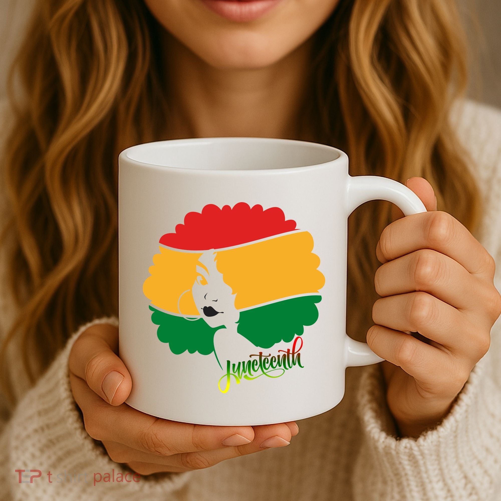 Juneteenth Female Afro African American Coffee Mug