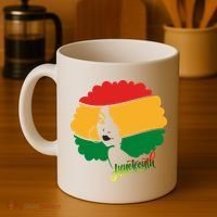 Juneteenth Female Afro African American Coffee Mug thumb 4
