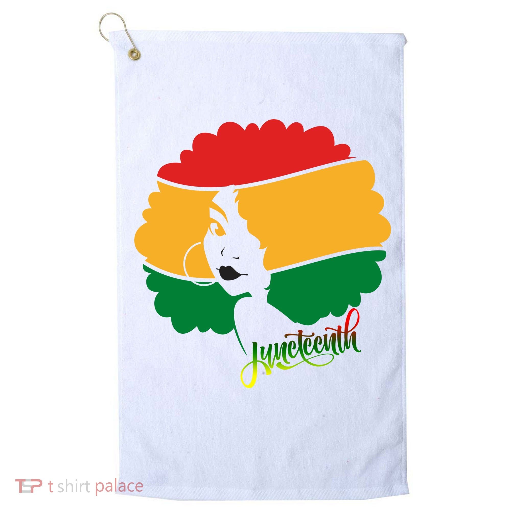 Juneteenth Female Afro African American Golf Towel
