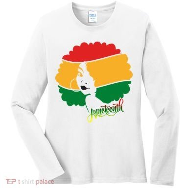 Juneteenth Female Afro African American Women's Long Sleeve Shirt